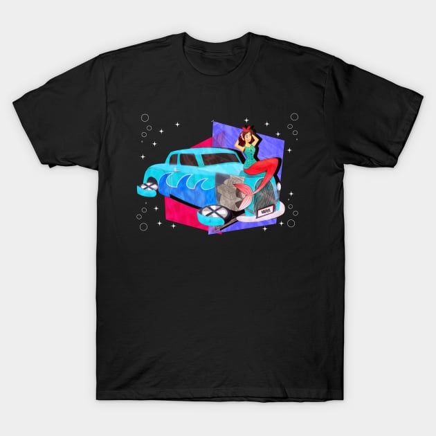 Hot Rod Mermaid T-Shirt by Fad-Artwork